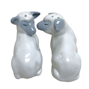 Vintage 1980 FF Fitz‎ & Floyd Lamb Sheep Porcelain Salt & Pepper Shakers Japan